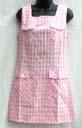 Ladies stylish summer dress in pink plaid style print from wholesale China import factory outlet