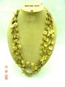 Premier bead accessory online shop sells Multi stringed, seashell beaded necklace in yellow from China wholesale express dealer