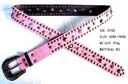 Fun girls gift shopping catalog distributes Stylish PVC fashion belt in pink with colored stud design online