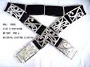 Stretchy fabric glamour belt with silver vine styled designs from China wholesale export outsourcing agency