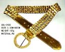Ladies classy evening apparel accessory supplies from international China distributor, High style fashion belt in gold woven design